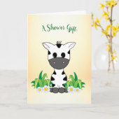 Schattig Zebra Baby shower Gefeliciteerd Kaart (Gele Bloem)