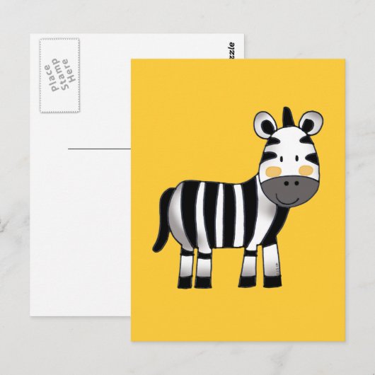 schattig zebra briefkaart (Voorkant / Achterkant)