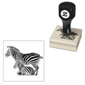 Schattig Zebra en veulen lijn tekenen Rubberstempel (Gestempeld)