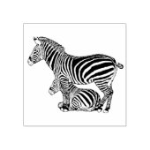 Schattig Zebra en veulen lijn tekenen Rubberstempel (Afrduk)