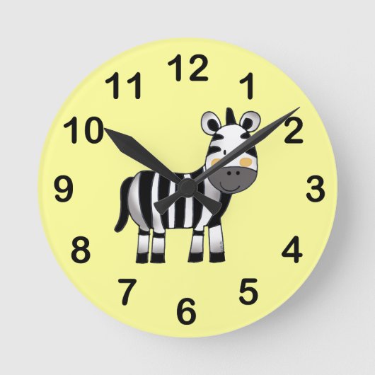 schattig zebra ronde klok (Voorkant)