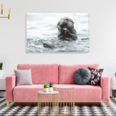 Schattig Zee Otter Canvas Afdruk (Insitu (Woonkamer))