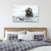 Schattig Zee Otter Canvas Afdruk (Insitu (Slaapkamer))