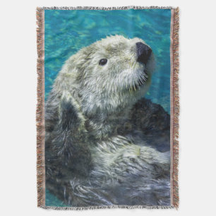 Schattig Zee Otter Cute Blue Water Deken