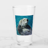 Schattig Zee Otter Cute Blue Water Glas (Voorkant)