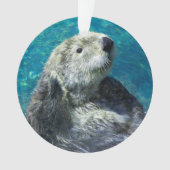 Schattig Zee Otter Cute Blue Water Ornament (voorkant)