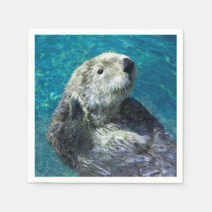 Schattig Zee Otter Cute Blue Water Servet