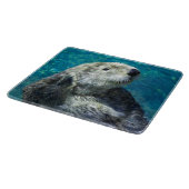 Schattig Zee Otter Cute Blue Water Snijplank (Hoek)