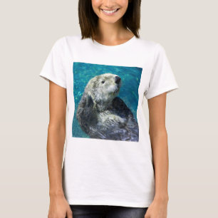 Schattig Zee Otter Cute Blue Water T-shirt