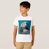 Schattig Zee Otter Cute Blue Water T-shirt (Voorkant volledig)