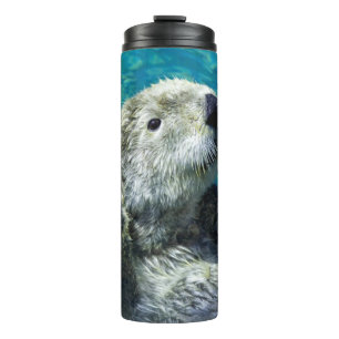 Schattig Zee Otter Cute Blue Water Thermosbeker