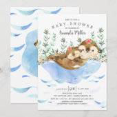 Schattig Zee Otter Meisjes Baby shower Kaart (Voorkant / Achterkant)