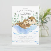 Schattig Zee Otter Neutraal Baby shower Kaart (Staand voorkant)