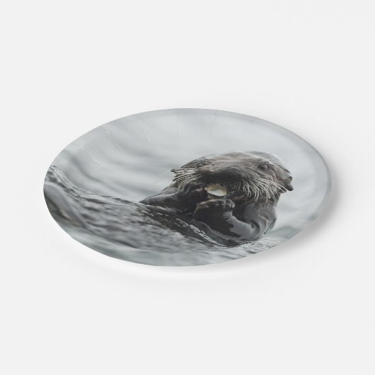 Schattig Zee Otter Papieren Bordje (Gekanteld)