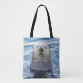 Schattig Zee Otter Peeks Tote Bag (Voorkant)