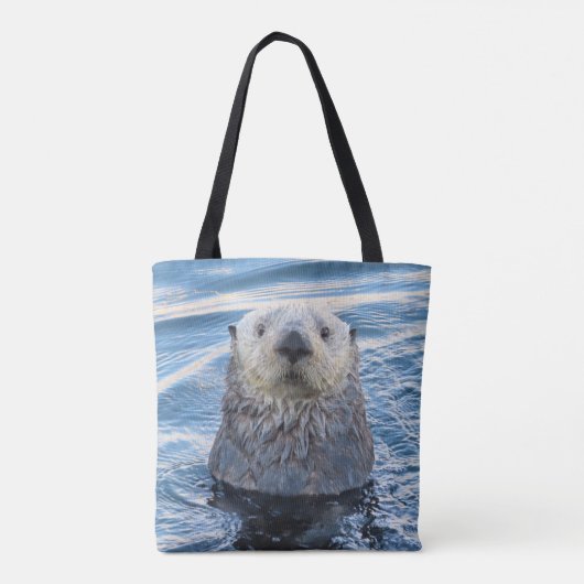 Schattig Zee Otter Peeks Tote Bag (Achterkant)