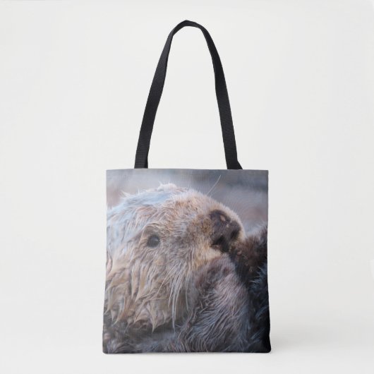 Schattig Zee Ottergezicht Tote Bag (Voorkant)
