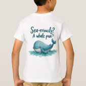 Schattig "Zee-raar? Een walvispun?" oceaanontwerp T-shirt (Achterkant)