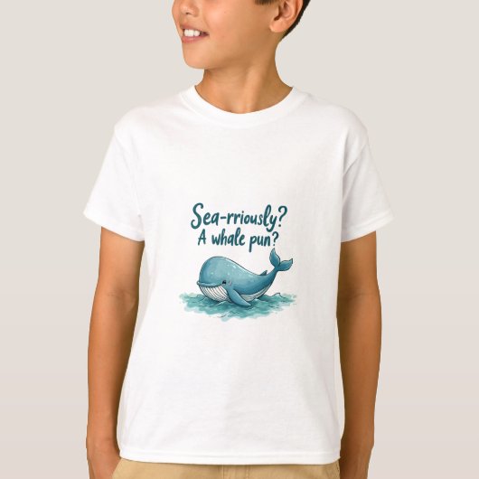 Schattig "Zee-raar? Een walvispun?" oceaanontwerp T-shirt (Voorkant)