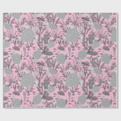 Schattig Zee schildpadden grijs roze koraal rif pr Cadeaupapier (Vlak)