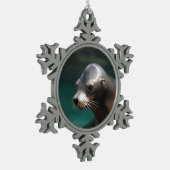 Schattig Zee Tin Sneeuwvlok Ornament (Links)