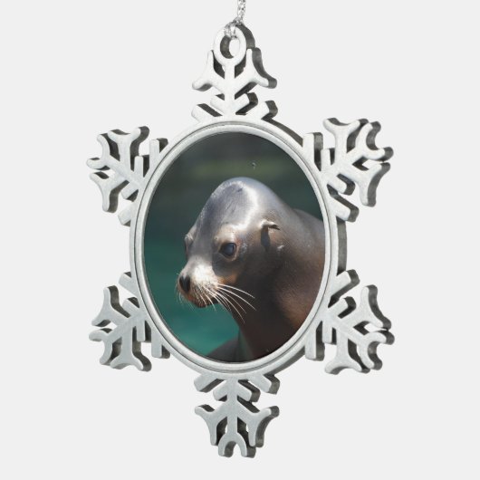 Schattig Zee Tin Sneeuwvlok Ornament (Rechts)