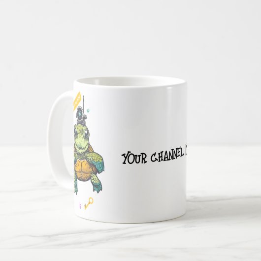 Schattig Zee Turtle Coffee Mok voor Content Creato (Voorkant links)