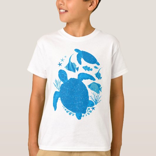 Schattig Zeeen schildpadden Zee Life Design T-shirt (Voorkant)