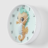 Schattig zeepaardje in turquoise en wit (Hoek)
