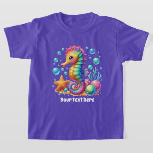 Schattig zeepaardje voeg tekst meisjes toe t-shirt