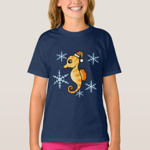 Schattig Zeepaardje Winter Sneeuwvlok Kerstmis  T-shirt