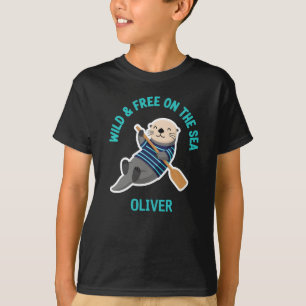 Schattig Zeezoogdier "Wilde en Vrije Otter" T-shirt