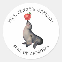 Schattig "Zegel van goedkeuring" Persoonlijke lera Ronde Sticker