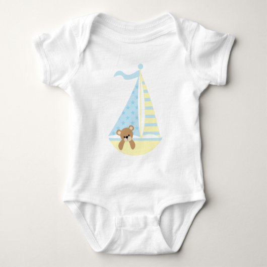 Schattig Zeilboot Baby Beer Romper (Voorkant)