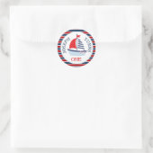 Schattig zeilboot thema ronde sticker (Tas)