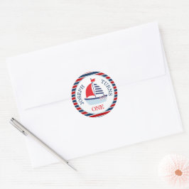 Schattig zeilboot thema ronde sticker