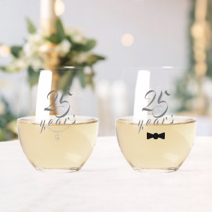 Schattig Zijn & Haar Jubileum Wijnglas Zonder Voet