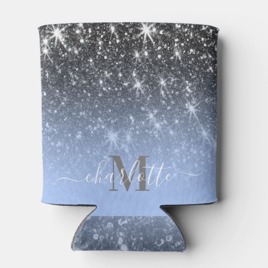 Schattig zilveren glitter blikjeskoeler (Achterkant)