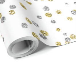 schattig zilveren gouden patroon Nieuwe jaren Cadeaupapier