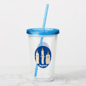 Schattig zingend kaars trio cartoon acryl drinkbeker (Achterkant)