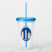 Schattig zingend kaars trio cartoon acryl drinkbeker (Voorkant)