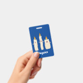 Schattig zingend kaars trio cartoon badge (Handheld)