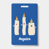 Schattig zingend kaars trio cartoon badge (Achterkant)