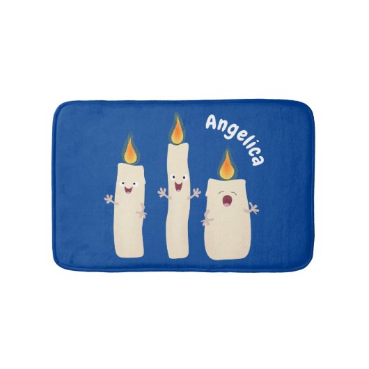 Schattig zingend kaars trio cartoon badmat (Voorkant)