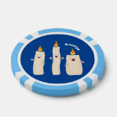 Schattig zingend kaars trio cartoon poker chips (Enkel)
