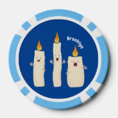 Schattig zingend kaars trio cartoon poker chips (Achterkant)