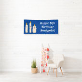 Schattig zingend kaars trio cartoon spandoek (Insitu)
