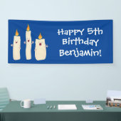 Schattig zingend kaars trio cartoon spandoek (Beurs)