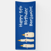 Schattig zingend kaars trio cartoon spandoek (Verticaal)