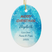 Schattig Zingend Kerstmiskitten Kleindochter Keramisch Ornament (Achterkant)